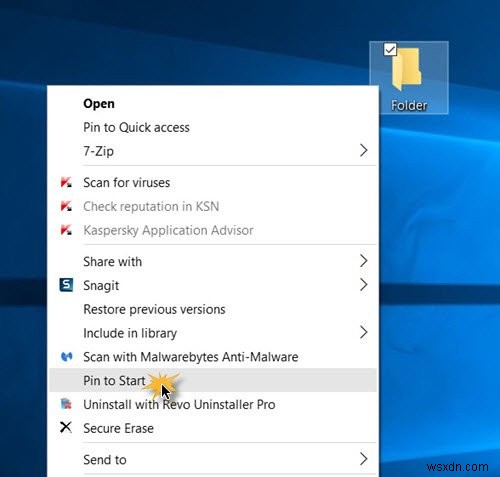 Cách ghim tệp hoặc thư mục vào Start Menu trong Windows 11/10 