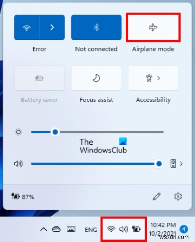 Cách tắt hoặc bật chế độ trên máy bay trong Windows 11/10 
