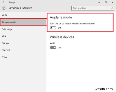 Cách tắt hoặc bật chế độ trên máy bay trong Windows 11/10 