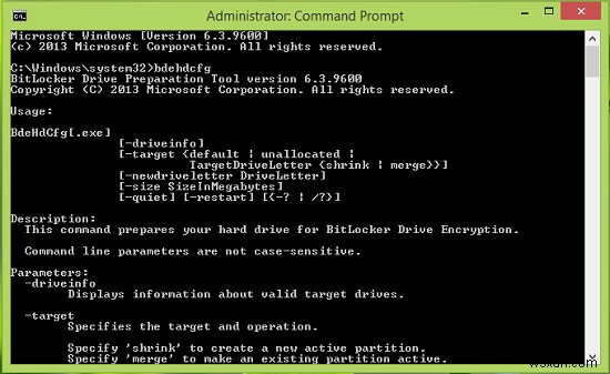 Cách sử dụng Công cụ chuẩn bị ổ đĩa BitLocker bằng Dấu nhắc lệnh 