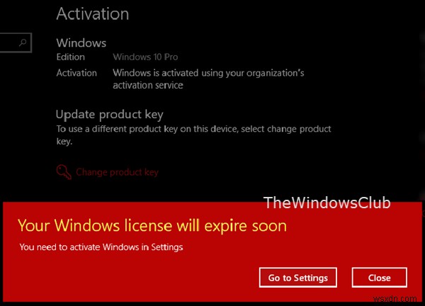 Giấy phép Windows của bạn sẽ sớm hết hạn nhưng Windows đã được kích hoạt 