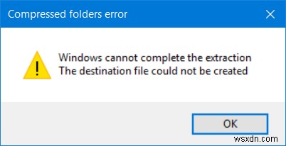 Windows không thể hoàn thành lỗi trích xuất trong Windows 11/10 