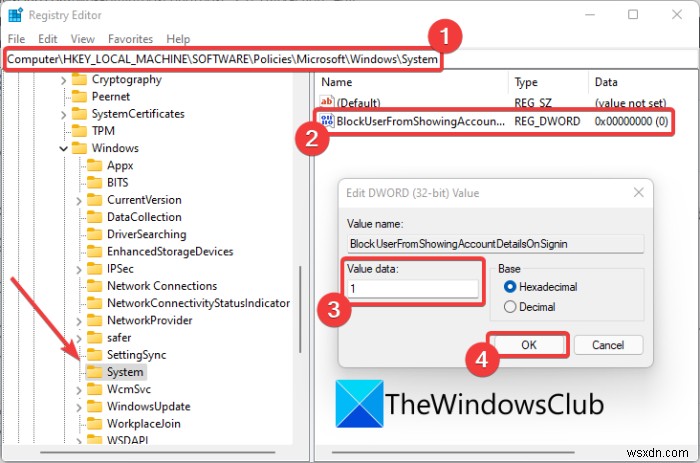 Cách xóa địa chỉ email khỏi màn hình Đăng nhập trong Windows 11/10 