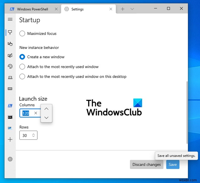 Cách thay đổi Chiều cao và Chiều rộng mặc định của cửa sổ Windows Terminal 