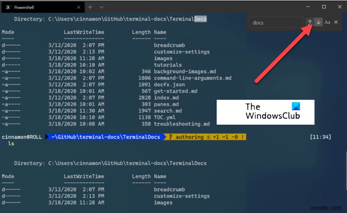 Cách sử dụng chức năng Tìm kiếm trong Windows Terminal 