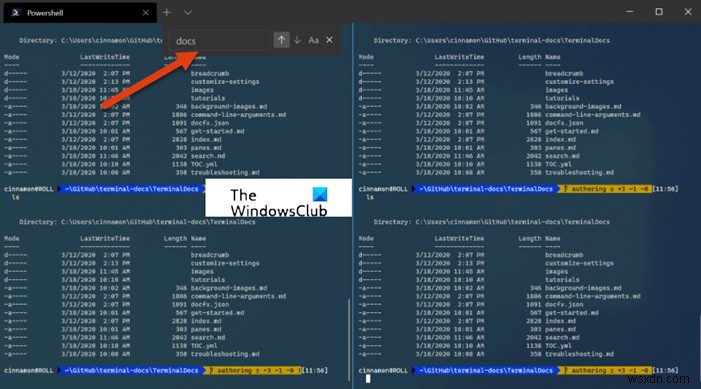 Cách sử dụng chức năng Tìm kiếm trong Windows Terminal 