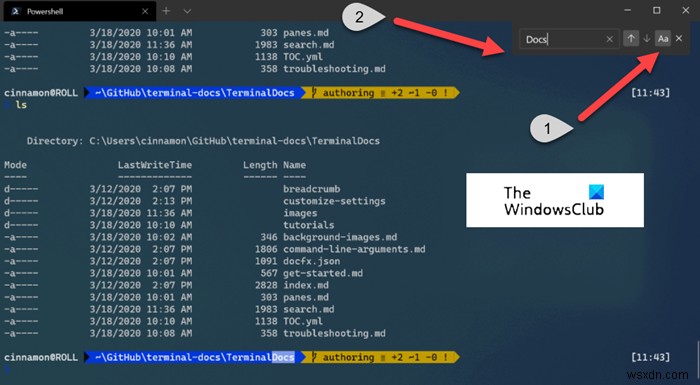 Cách sử dụng chức năng Tìm kiếm trong Windows Terminal 