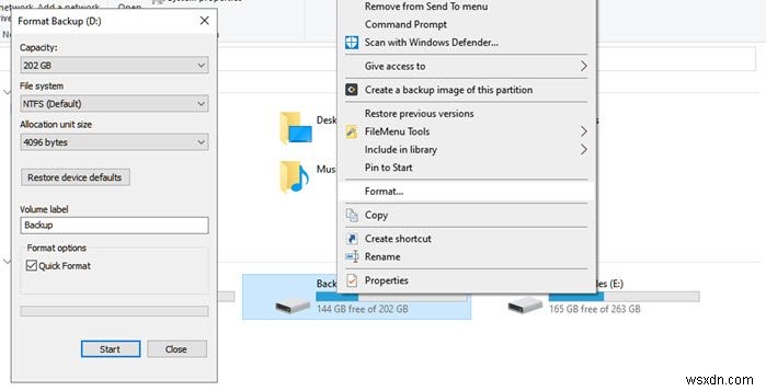 Cách định dạng Ổ cứng hoặc Đĩa trong Windows 11/10 
