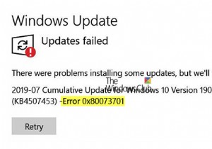 Cập nhật Windows không cài đặt được - Lỗi 0x80073701 