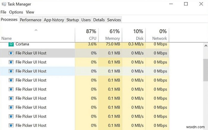 File Picker UI Host PickerHost.exe không phản hồi trong Windows 11/10 