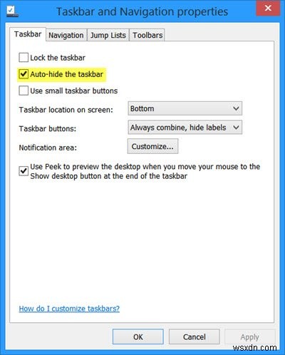 Cách tự động ẩn thanh tác vụ trong Windows 11/10 