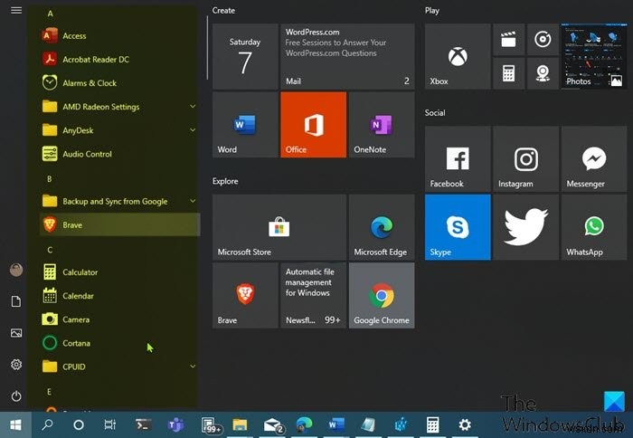 Cách thêm hoặc xóa các mục trong Tất cả ứng dụng trên Start Menu trong Windows 11/10 