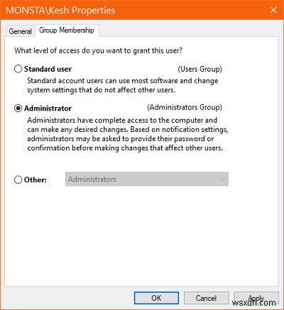 Cách thay đổi người dùng Chuẩn thành tài khoản Quản trị viên và ngược lại trong Windows 11/10 