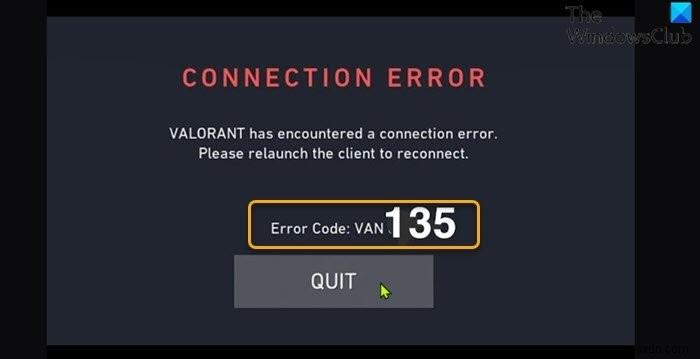Sửa mã lỗi kết nối VALORANT VAN 135, 68, 81 trên Windows 11/10 