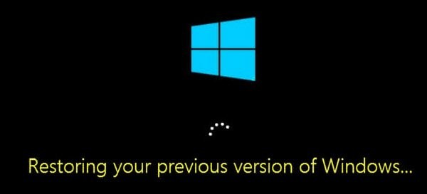 Khôi phục phiên bản Windows trước của bạn - Khôi phục bị kẹt hoặc trong một Vòng lặp 