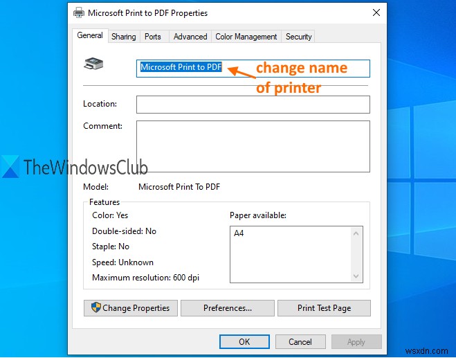 Cách đổi tên Máy in trong Windows 11/10 