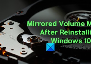 Sửa lỗi Mirrored Volume bị thiếu sau khi cài đặt lại Windows 11/10 