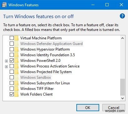 Mục Windows Sandbox chuyển sang màu xám hoặc chuyển sang màu xám 