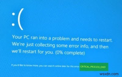 Toàn bộ danh sách Màn hình xanh của Windows hoặc Mã lỗi dừng kiểm tra lỗi 