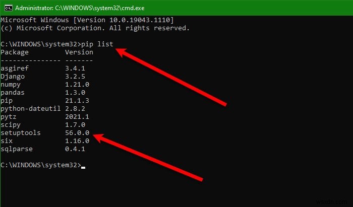 Sửa lỗi Command python setup.py egg_info không thành công với mã lỗi 1 