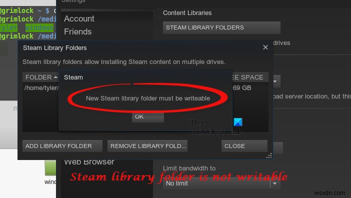 Sửa lỗi thư mục thư viện Steam mới phải bị lỗi có thể ghi 