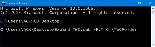 Cách giải nén tệp CAB bằng công cụ dòng lệnh trong Windows 11/10 