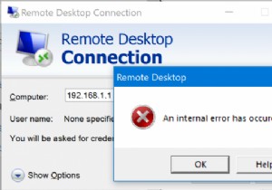 Đã xảy ra lỗi nội bộ đối với Kết nối Máy tính Từ xa 