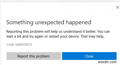 Lỗi 0x80070015 cho Windows Update, Microsoft Store, Windows Defender 