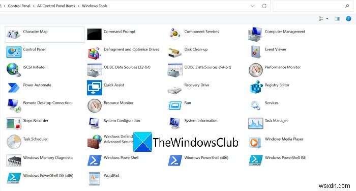 Cách mở Windows Tools trong Windows 11 