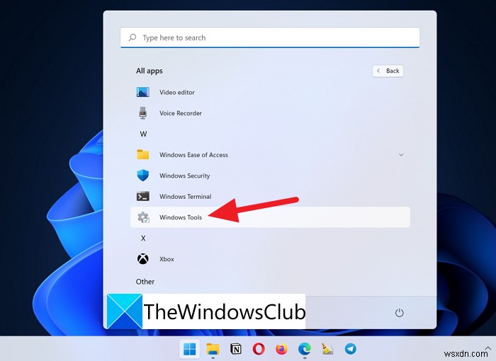 Cách mở Windows Tools trong Windows 11 