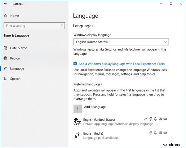 Cách cài đặt và gỡ cài đặt ngôn ngữ trong Windows 11/10 