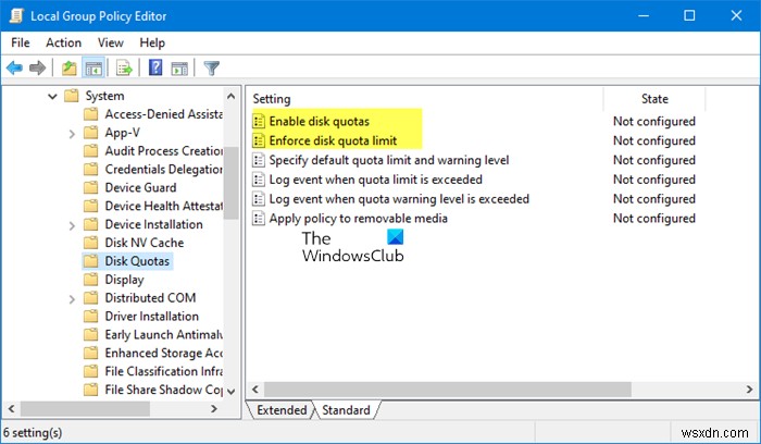 Bật hạn ngạch đĩa bằng cách sử dụng Thuộc tính đĩa, Sổ đăng ký hoặc Trình chỉnh sửa chính sách nhóm trong Windows 11/10 