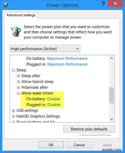 Máy tính xách tay Windows sẽ không ngủ đông 