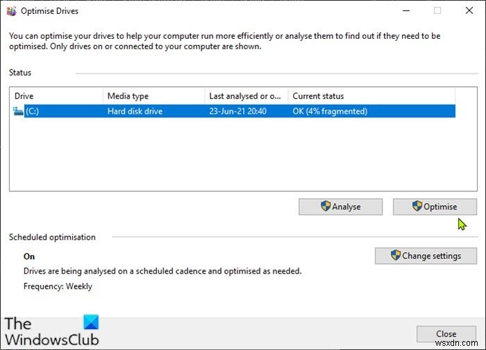 Cách chống phân mảnh ổ cứng bằng Batch file trong Windows 11/10 