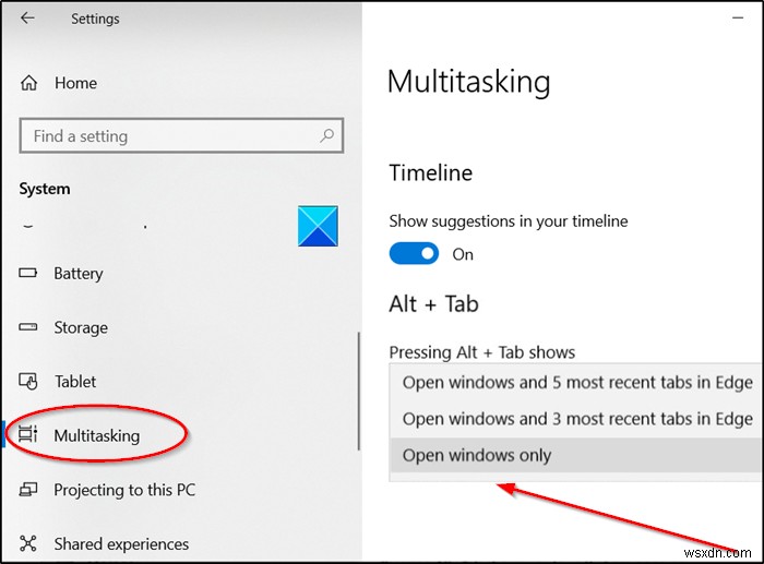 Cách xóa các tab trình duyệt Edge khỏi Alt + Tab trong Windows 11/10 