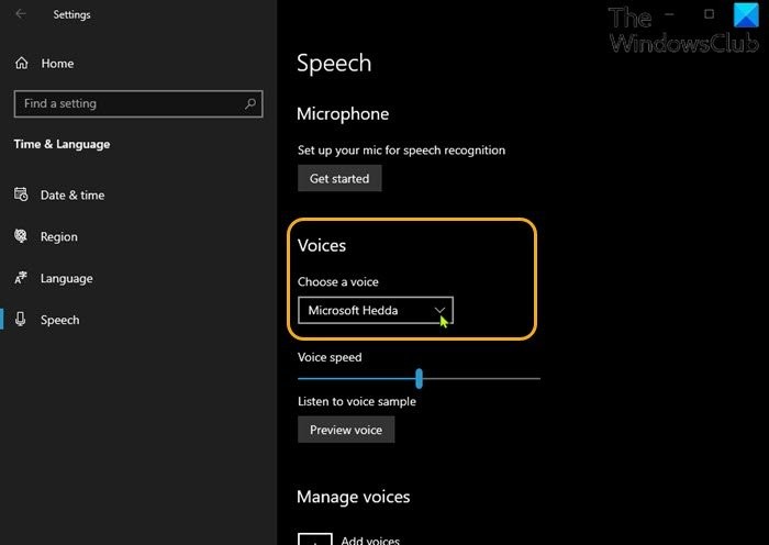 Cách mở khóa thêm Văn bản thành giọng nói trong Windows 11/10 