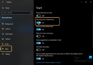 Cách thêm hoặc xóa tất cả danh sách ứng dụng trong Start Menu trên Windows 11/10 