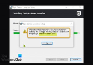 Khắc phục mã lỗi Epic Games Launcher Installer 2503 và 2502 trên Windows 11/10 