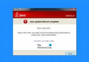 Sửa lỗi cập nhật Java không hoàn thành, Mã lỗi 1618 