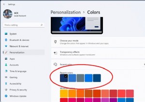Cách xóa Lịch sử màu sắc gần đây trong Windows 11/10 