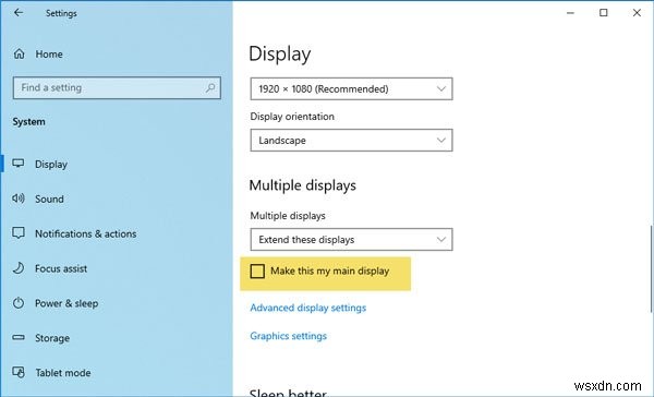 Cách thay đổi màn hình chính và phụ trên Windows 11/10 