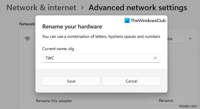 Cách đổi tên bộ điều hợp mạng WiFi trên Windows 11 
