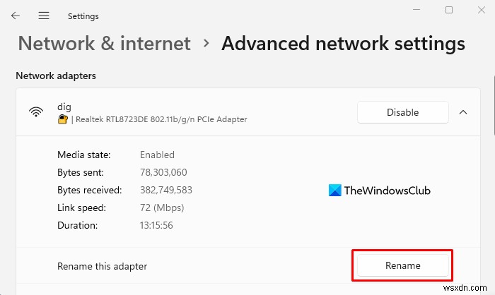 Cách đổi tên bộ điều hợp mạng WiFi trên Windows 11 