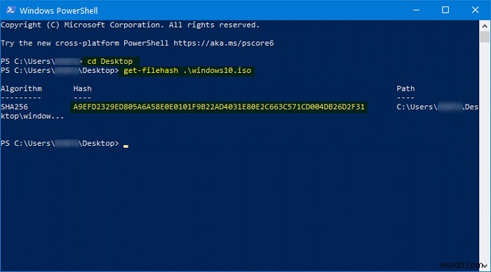 Cách xác minh băm tệp Windows ISO bằng PowerShell trong Windows 11/10 