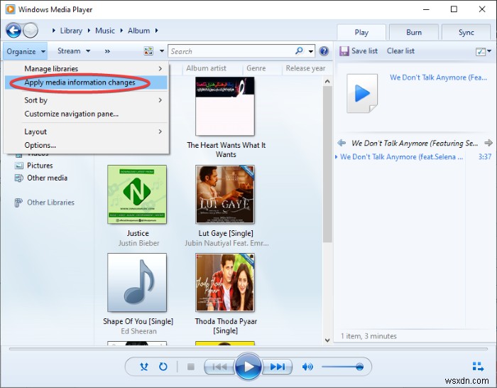 Cách tải xuống và thêm Tiêu đề bản nhạc trong Windows Media Player 