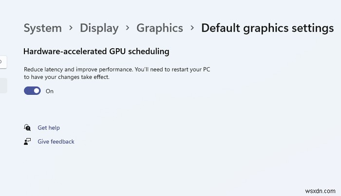 Cách bật Lập lịch GPU tăng tốc phần cứng trong Windows 11/10 