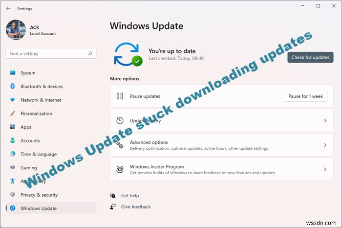Windows Update bị kẹt khi tải xuống các bản cập nhật trong Windows 11/10 