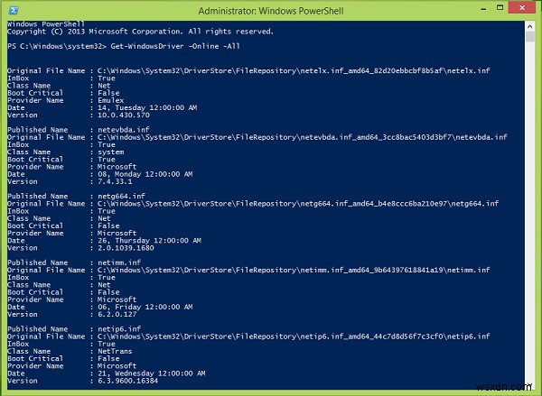 Cách lấy danh sách Trình điều khiển đã Cài đặt và thông tin chi tiết bằng Windows PowerShell 