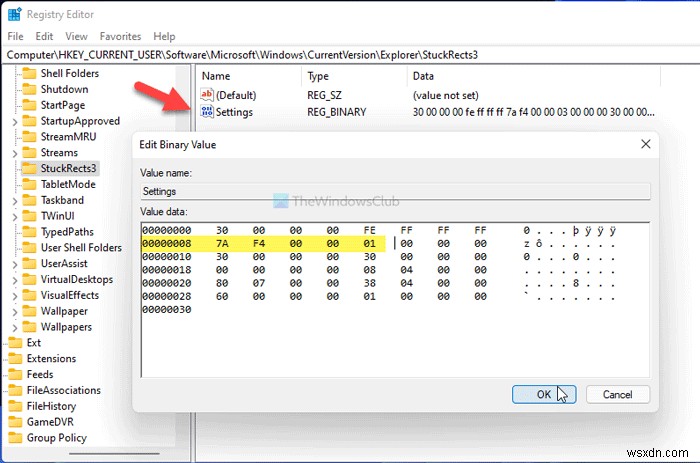 Cách di chuyển Thanh tác vụ lên trên cùng trên Windows 11 bằng Trình chỉnh sửa sổ đăng ký 