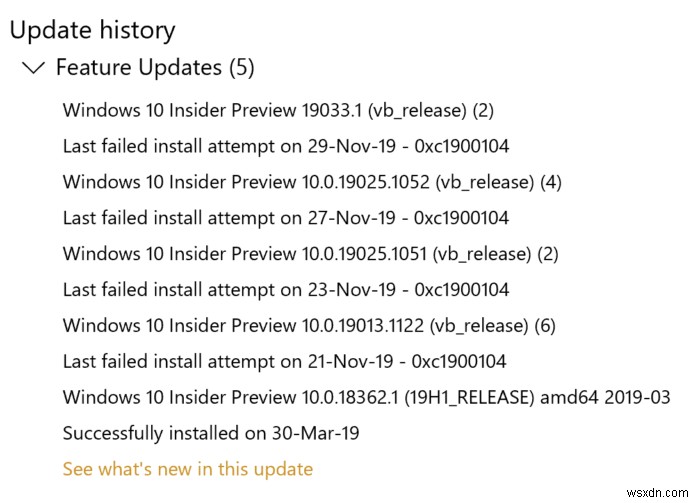 Sửa lỗi cập nhật Windows 10 0xc1900104 khi cài đặt Cập nhật tính năng 
